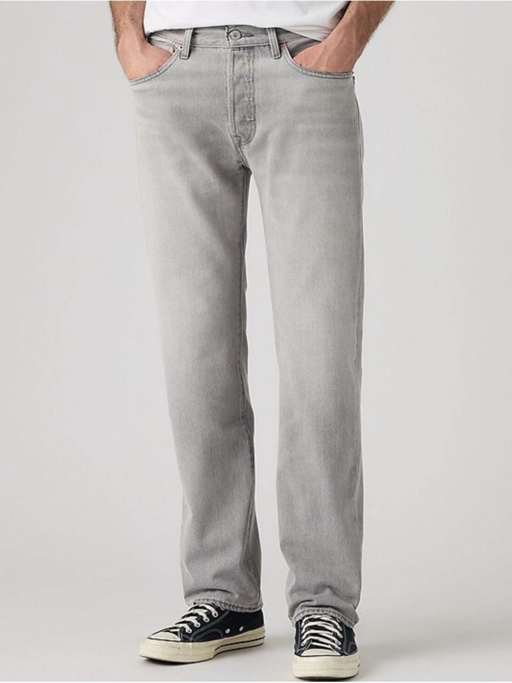 Levi's Men's Straight 501 Jeans in Light Gray